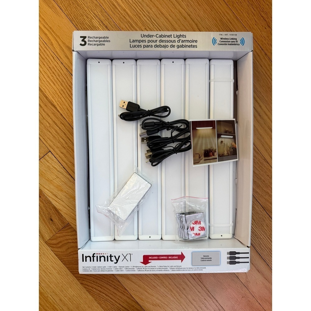 Infinity X1 Under Cabinet Light, 2 Packs (6 total) Cabinet Lights Touch Remote